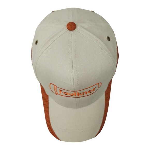 Faulkner Mesh Tuck Strap Cap Embroidered Logo Curved Visor Trucker Baseball Hat - Picture 6 of 13